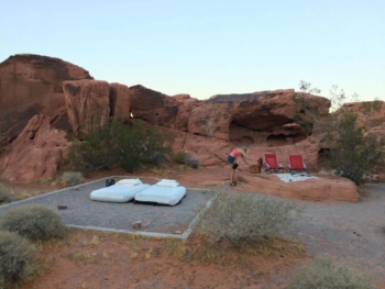 Our make shift camp at Valley of the Fire