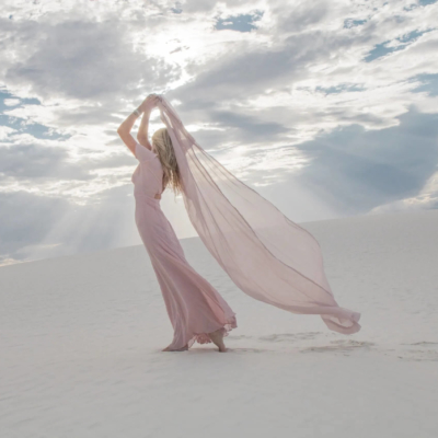 Pink dress, White Sands New Mexico—Desert Fashion Shoot #roadtripchicks