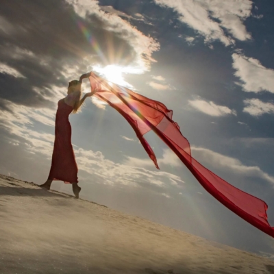 Red Dress Desert Fashion Shoot at White Sands New Mexico