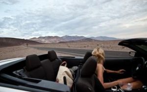 Death valley california in a convertible